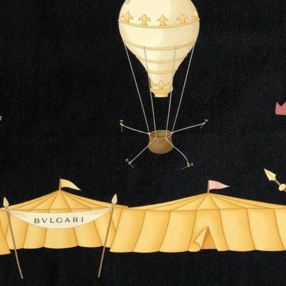 Authentic BVLGARI scarf Balloon Pattern Silk 100% Scarf - Picture 6 of 8